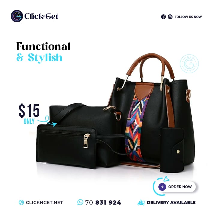4-in-1 bag set in black